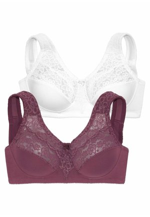 LASCANA 2 PACK - Underwired bra - white/dark purple