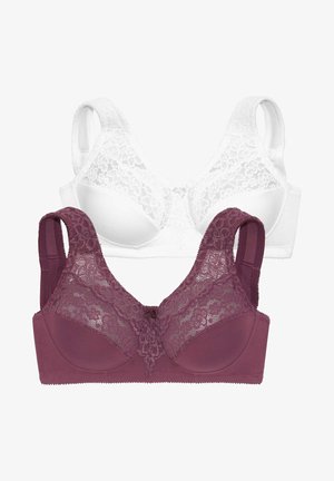 LASCANA, 2 PACK - Underwired bra - white/dark purple