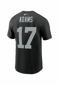 Schwarzes Baumwoll-T-Shirt mit "ADAMS" in grauer Schrift über der Nummer "17" mit einem gepunkteten Muster, versehen mit einem Nike-Logo.
