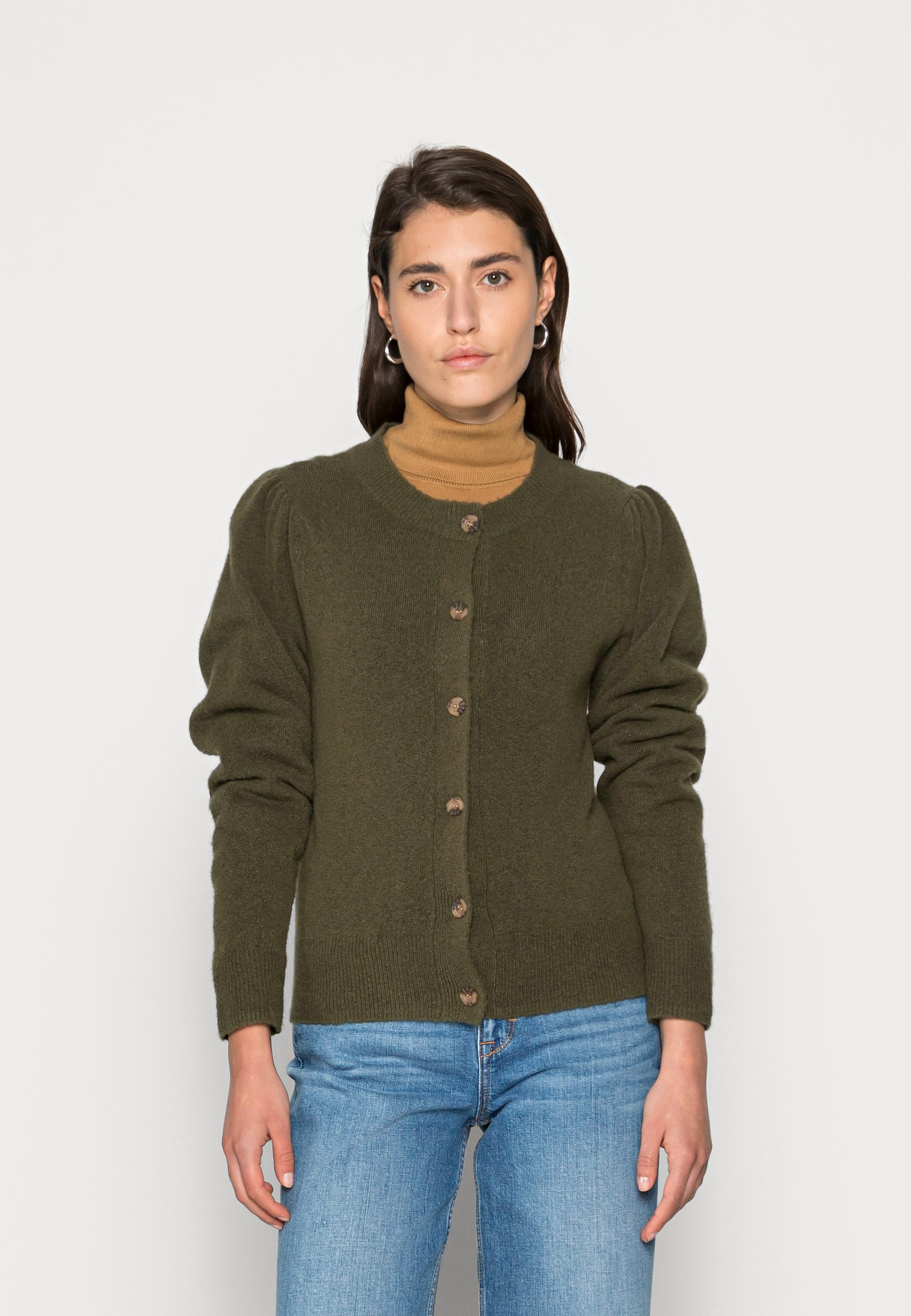 Esprit Cardigan - dark khaki/khaki 
