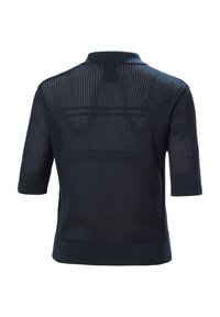 Námořnická polokošile s krátkým rukávem, vyrobená z texturované, prodyšné síťoviny, s ribbovaným límcem a manžetami a rovnym lemem.