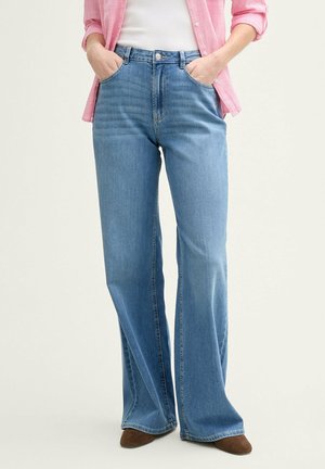 TTWIDELEG - Pernera ancha - used light stone blue denim