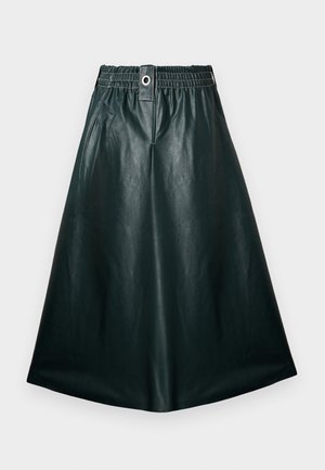 GATHERED WAIST MIDI SKIRT - sukňa v tvare A - green