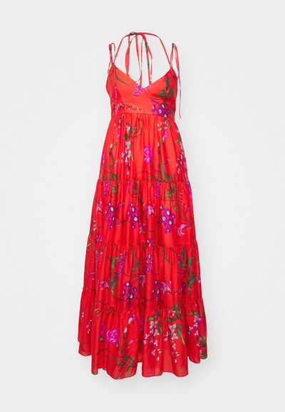 Erdem STRAPLESS LONG TIERED DRESS WITH TIES - Vestido largo - poppy