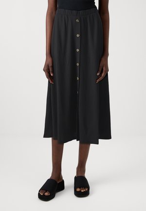 JDY JDYBIRDIE MIDI BUTTON SKIRT - A-line skirt - black