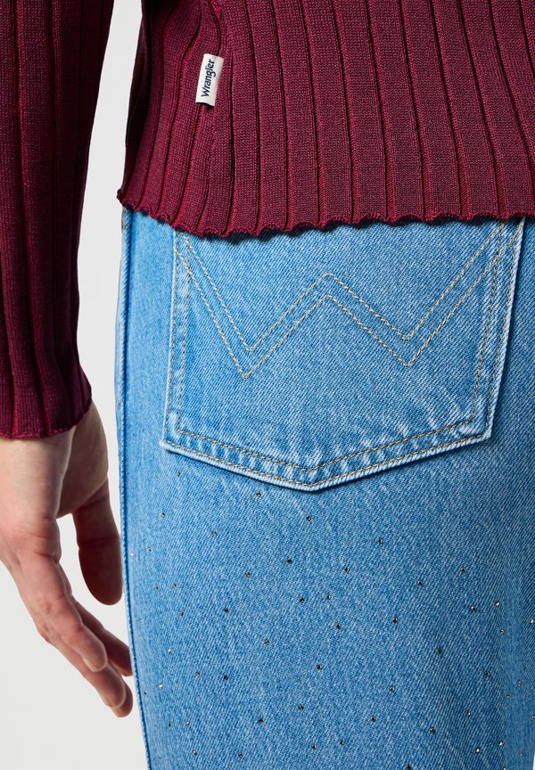 RIB KNIT POLO - Jumper - plum caspia2