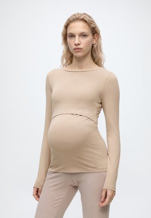 Anna Field MAMA by Zalando, NURSING LONG SLEEVE TOP 2 PACK - Блуза с дълги ръкави - natural/brown