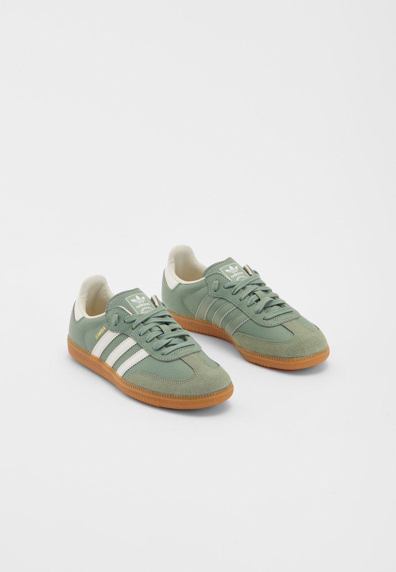 adidas Originals SAMBA OG - Trainers - silver green/chalk white gum ...