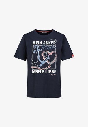 Eight 2 Nine, EIGHT 2 NINE T-SHIRT MIT KÜSTENPRINTS - T-Shirt print - dark-blue