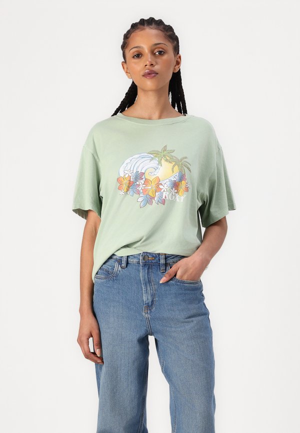 SUNNY OVERSIZE ENZYME WASH - Print T-shirt - basil2