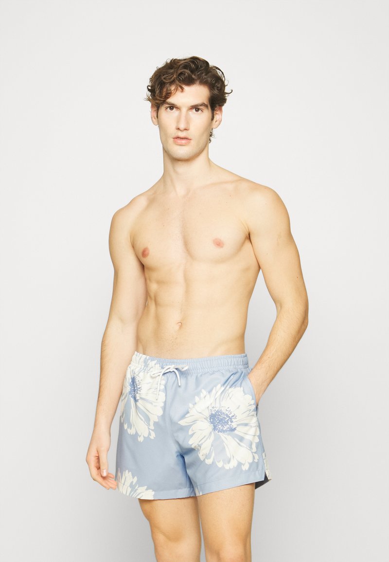 Abercrombie & Fitch PULL ON EXPLODED FLORAL Swimming shorts blue