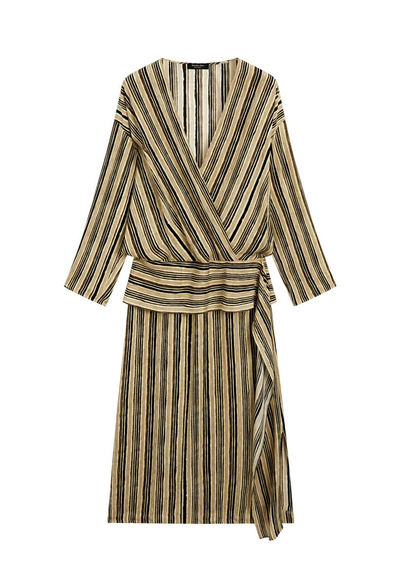 Massimo Dutti STRIPED MIDI DRESS WITH CORSET BELT - Robe de jour ...