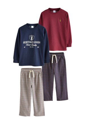 Next LONG SLEEVE CHECK 2 PACK SET - Pyjama - navy burgundy