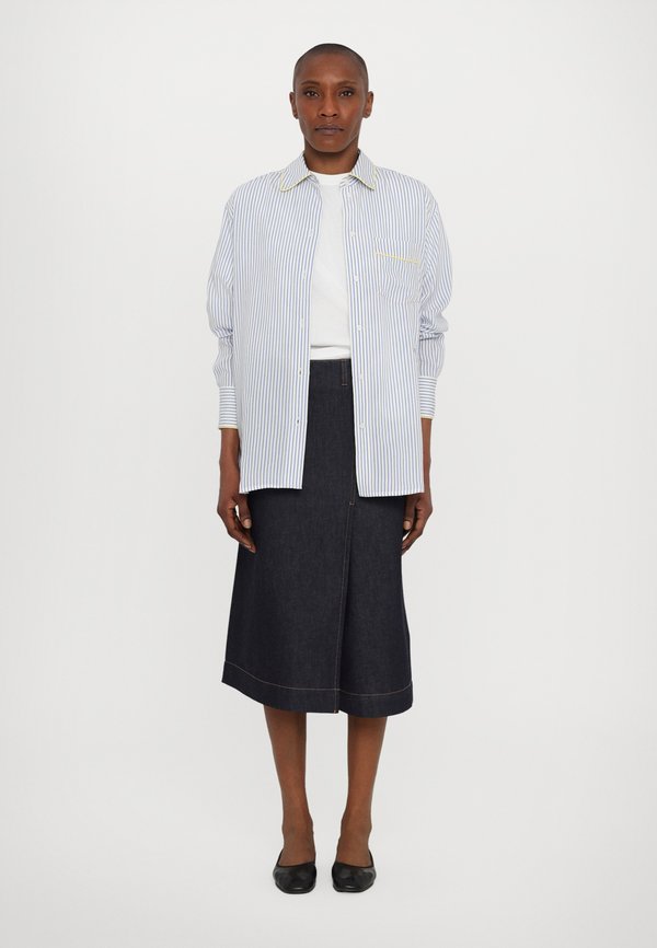 WRAP DETAIL SKIRT - Denim skirt - dark indigo raw2