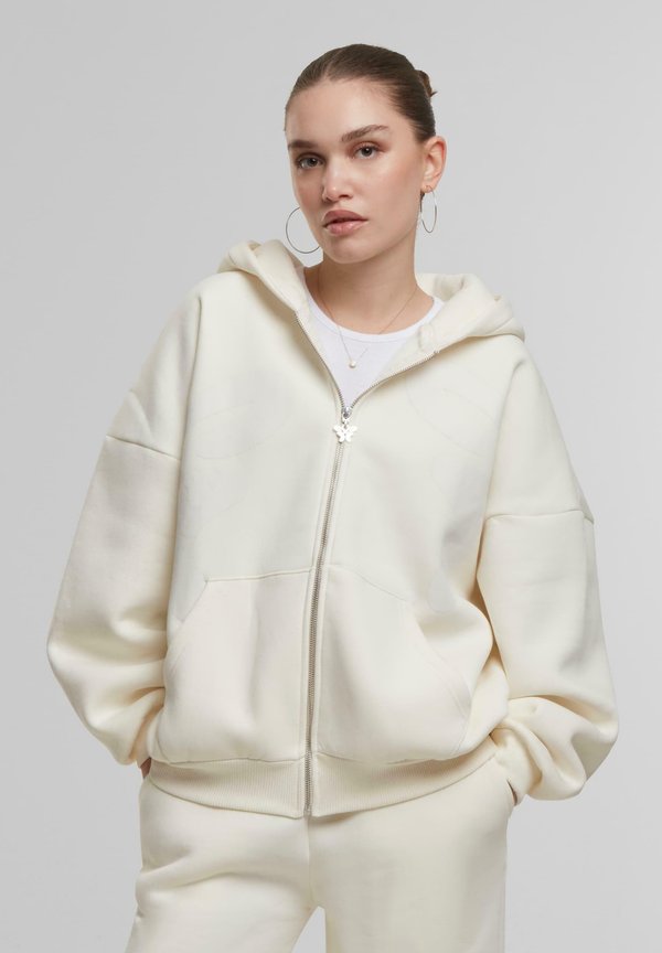 OVERSIZED WASHED - Sweatjacke - creme