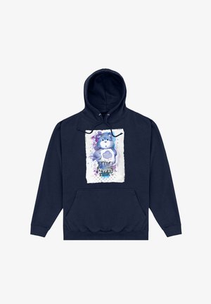 Henry Tiger CARE BEARS GRUMPY BEAR HUG AT YOUR OWN RISK - Mikina s kapucí - navy blue