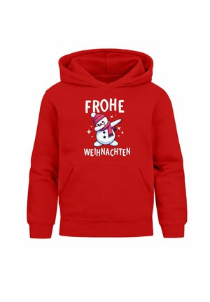 WEIHNACHTSMOTIVE LUSTIGE GESCHENKE OUTFIT - Kapuzenpullover - dabbing schneemann rot