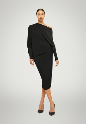 VISCOSE KNIT - Etuikjole - black