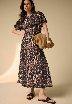 Next, TALL FIT - PRINT PUFF SLEEVE MIDI DRESS . - Maxi ruha - animal print