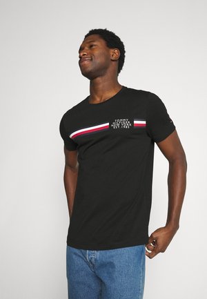 CORP SPLIT TEE - T-shirt med print - black