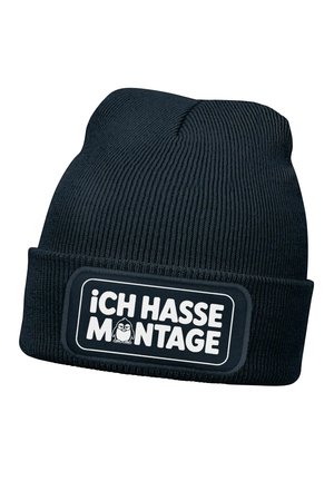 SPRUCH ANTI MOTIVATION HASSE MONTAGE  - Beanie - dunkelblau