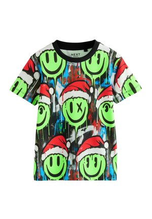 REGULAR FIT - CHRISTMAS SHORT SLEEVE  - Print T-shirt - multi graffiti smile