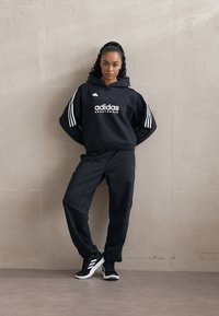 adidas Sportswear TIRO CUT 3 STRIPES HOODIE - Mikina s kapucňou - black/white