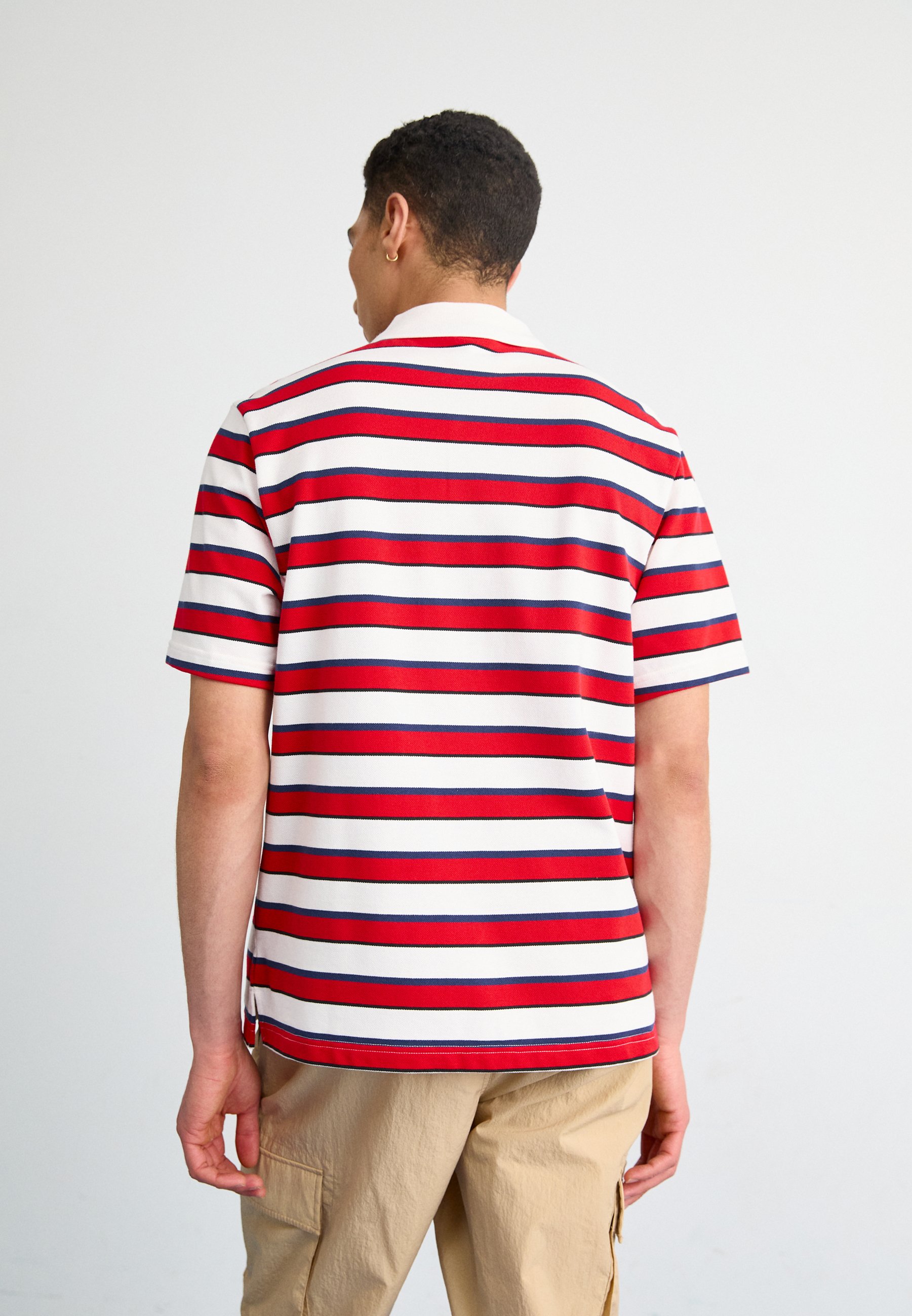 トップス dead stock nike polo shirt y2 white red Nike Sportswear CLUB STRIPE - Polo shirt - sail/off-white