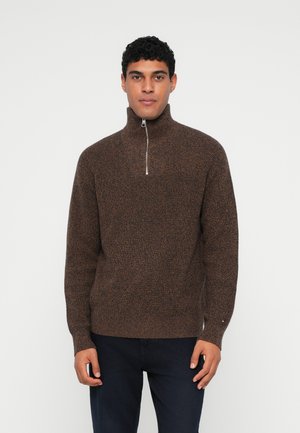 FISHERMAN ZIP MOCK - Strickpullover - highland khaki
