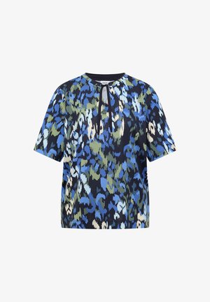 Cecil, T-SHIRT MIT SPLIT NECK UND PRINT - Camiseta estampada - urban dark blue