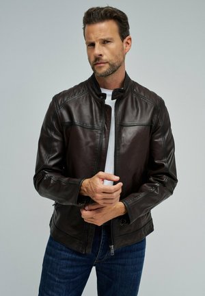 ARRÁBIDA LANGARM - Chaqueta de cuero sintético - braun