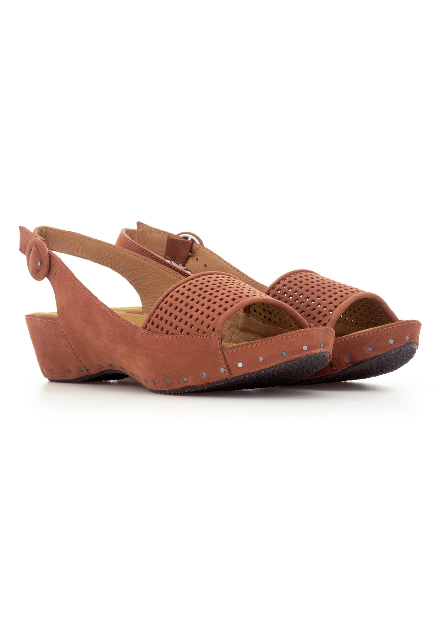 Vialis LONG BEACH - Sandalias de cuña - marsala/coral - Zalando.es