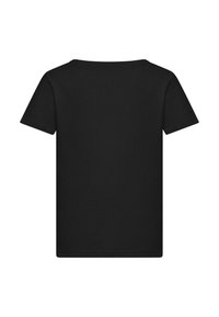 Musta lyhythihainen t-paita pyöreällä kaula-aukolla ja yksivärisellä designilla. Materiaali näyttää sileältä ilman näkyviä kuvioita tai yksityiskohtia.