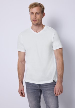 V-NECK - Jednoduché tričko - weiß