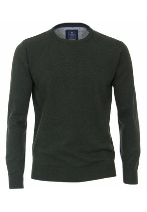 RUNDHALS - Strickpullover - dunkelgrün