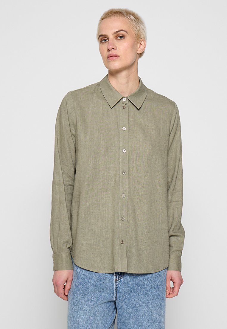 Selected Femme Overhemdblouse olijfgroen Selected Femme Overhemdblouse olijfgroen