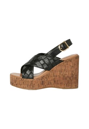 Sandalen met plateauzool - black
