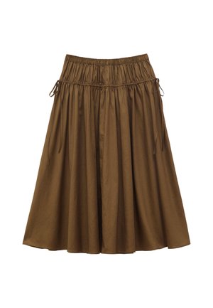 & OTHER STORIES, & OTHER STORIES DRAWSTRING MIDI SKIRT - Jupe trapèze - brown