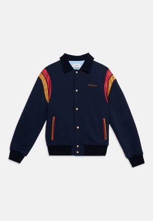 Versace, BLOUSON INSERT LOGO EMBROIDERY UNISEX - Bomberjacks - dark navy/red/ivory/caramel