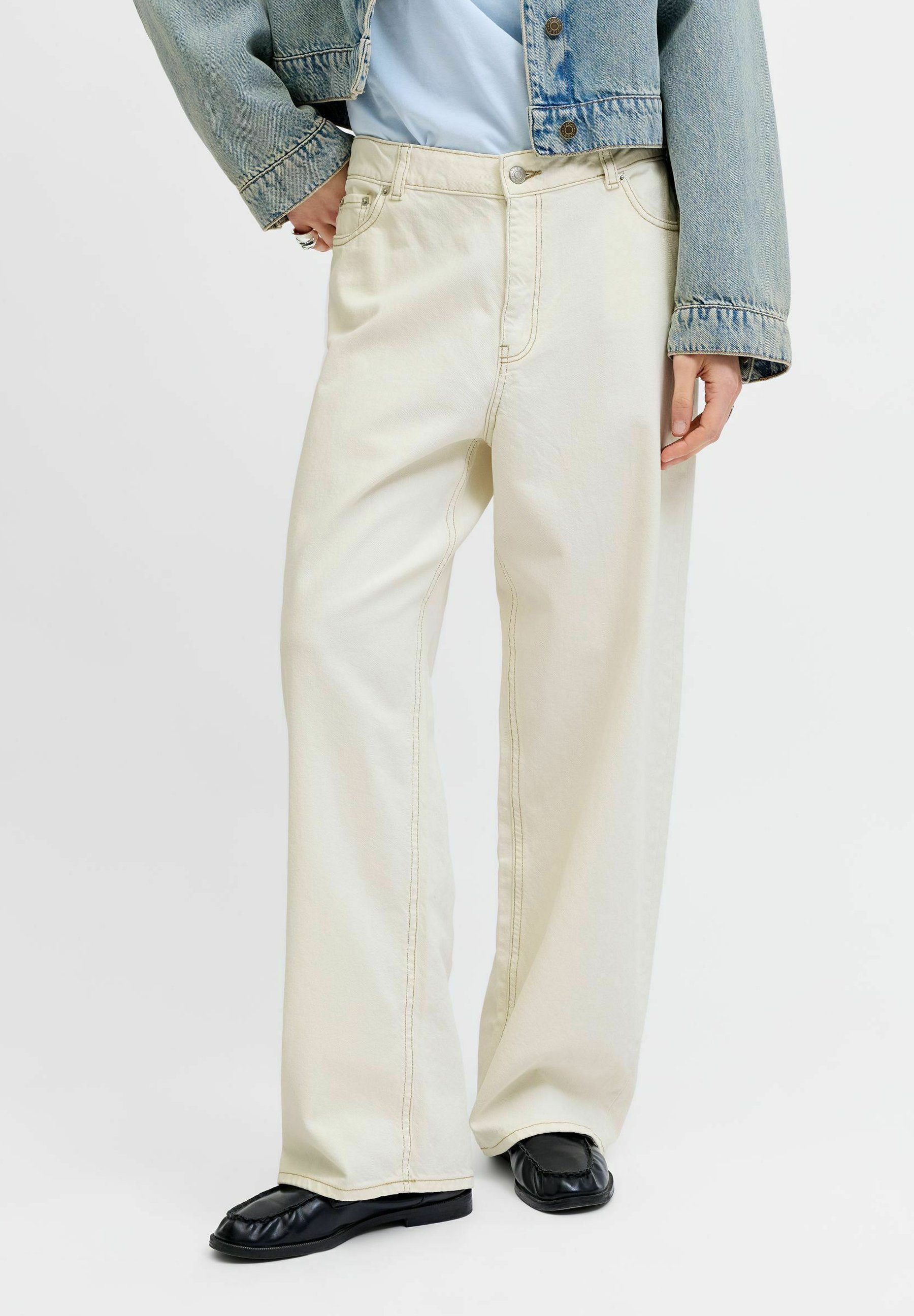 JJXX gy fit JXKYOTO BAGGY LW R129 DNM - Baggy jeans - off-white