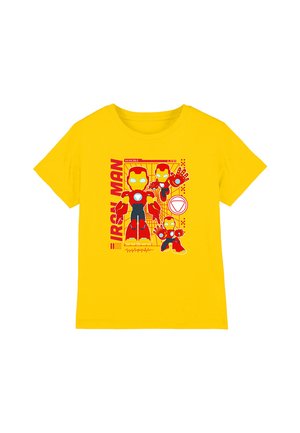 IRON MAN & HIS AWESOME FRIENDS  SCHEMATIC - Print T-shirt - yellow