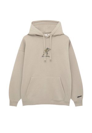 HOODIE WITH EMBROIDERED GRAPHIC - Huppari - beige
