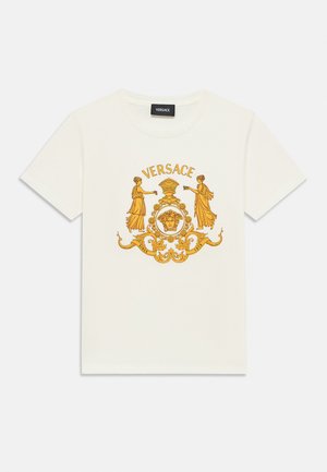 Versace HALL OF HEROES CREST UNISEX - Nyomott mintás póló - bianco