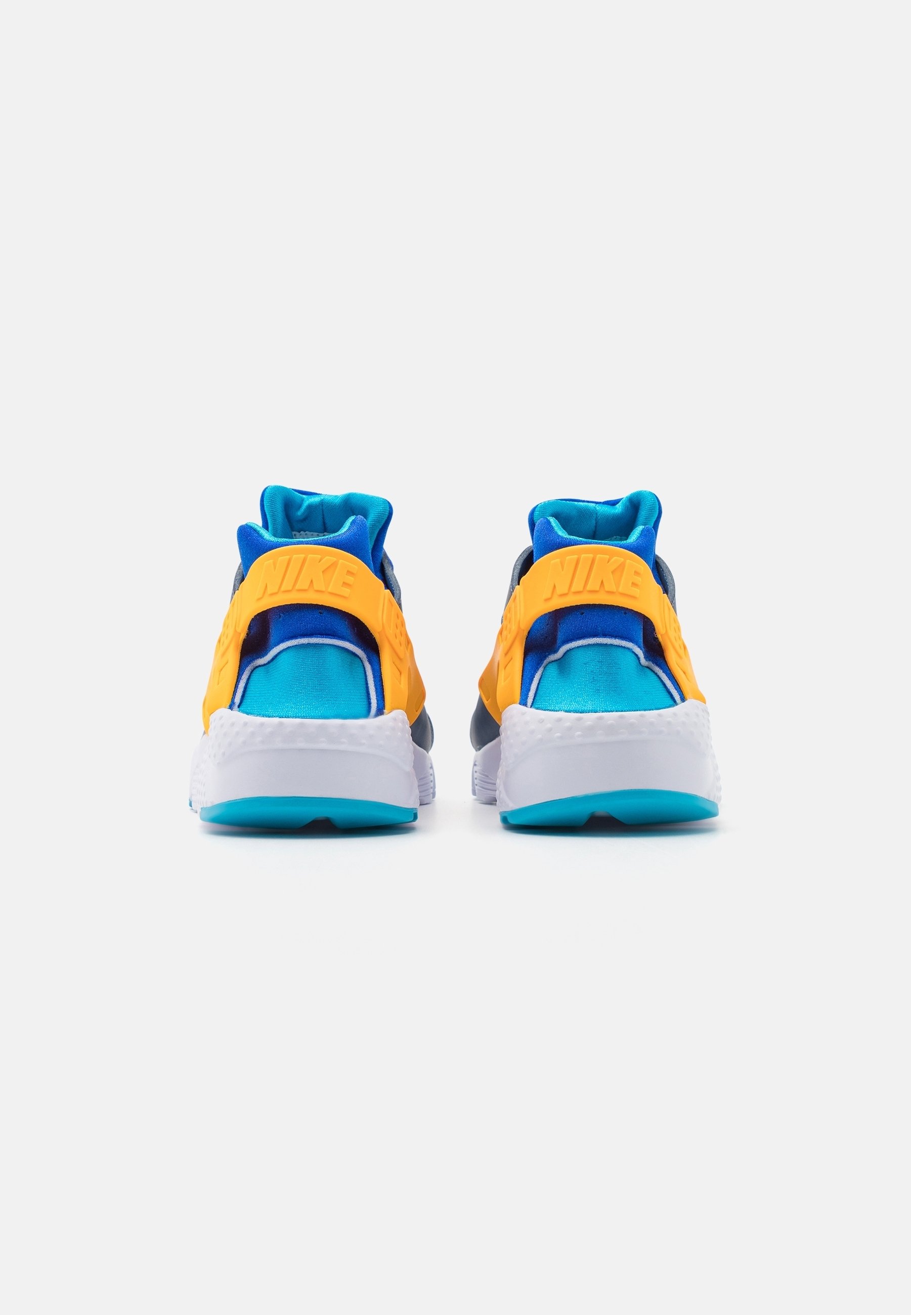 nike huaraches blue and orange