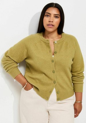 New Look, CURVES LIGHT  RAGLAN SLEEVE MEET THE JEAN CARDIGAN - Cardigan - light green