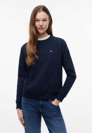 Tommy Jeans FLAG CREW - Φούτερ - dark night navy