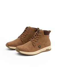 INSIDE COMBINADA CUELLO TACHA - Botines con cordones - marrón