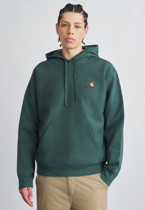 HOODED AMERICAN SCRIPT - Felpa con cappuccio - kale green