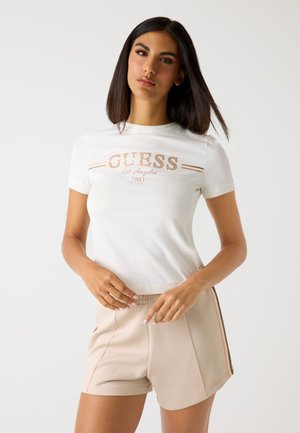 GLITZERLOGO - T-shirt imprimé - weiß