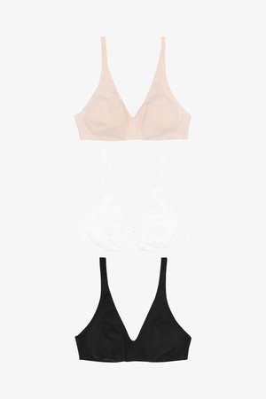 DAISY NON PAD THREE PACK - Sutien triunghi - black